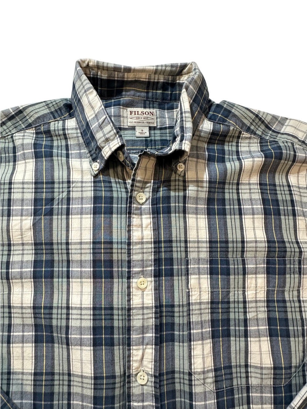 Filson Sutter Plaid Cotton Button Down Shirt Men’s Small